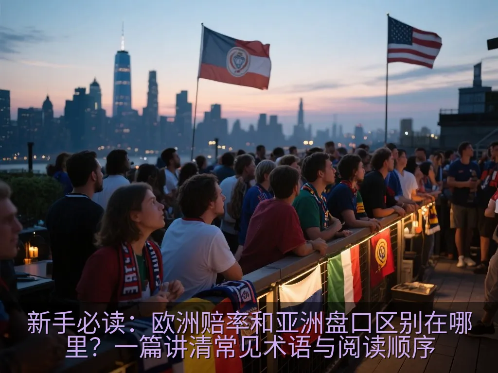 新手术语卡片风格示意图,包含欧赔、亚盘、水位、让球、返还率等基础概念